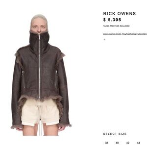Rick Owens Dark Dust Reversible Shearling Jacket